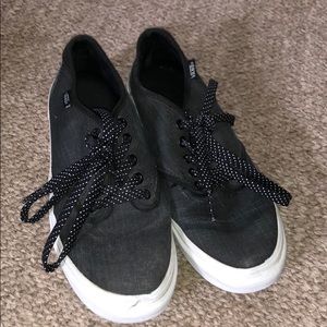 Black & White Vans With Polkadot Laces